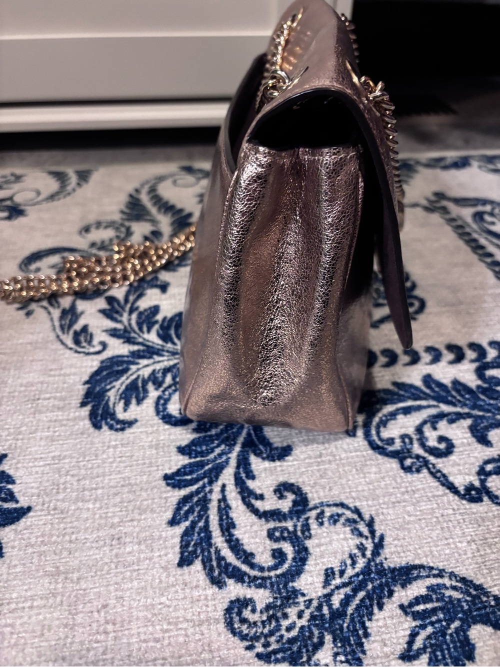 Coach Crinkle Metallic Leather Cassidy Crossbody Bag in Rose Gold - Picture 11 of 14